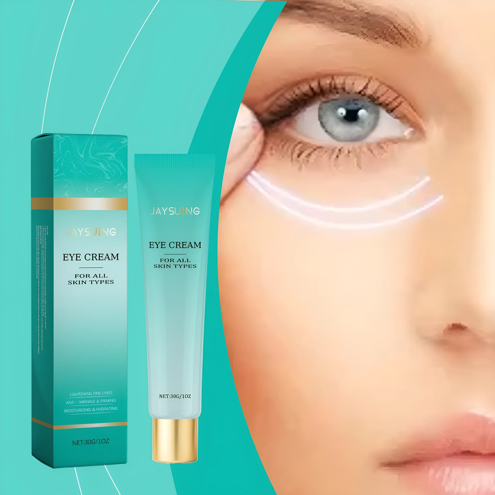 30g jar of retinol anti-aging eye cream with hyaluronic acid for dark circles and fine lines