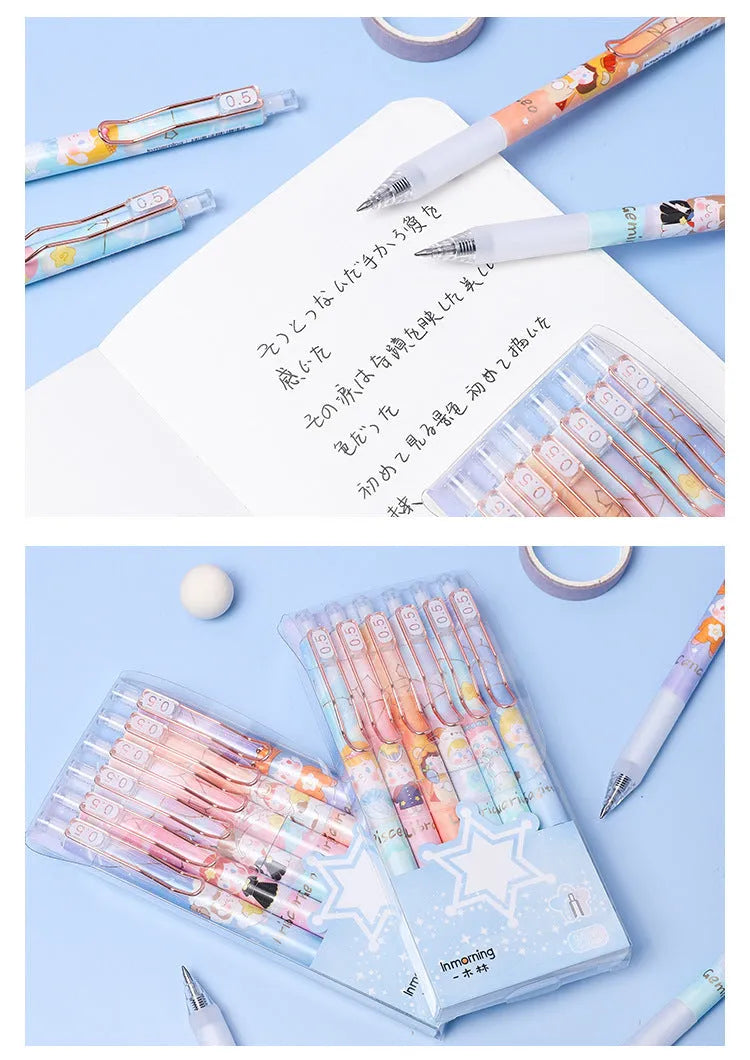 Lisa's Secret Constellation press gel pens showing twelve zodiac design with 0.5mm tip in 6-piece set