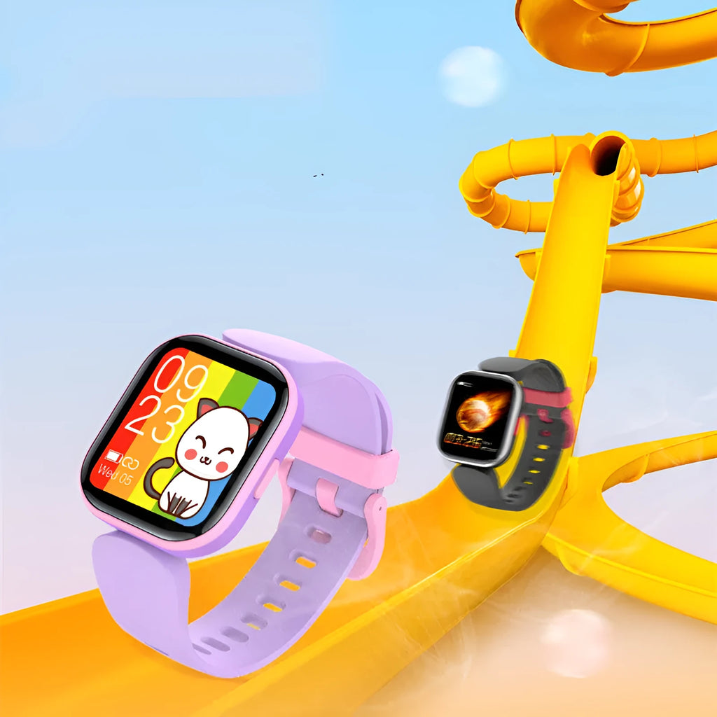 H39T blue smart children's watch with 1.4-inch screen on sporty TPU wrist strap