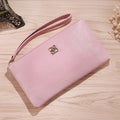 Long 55-inch strap crossbody phone wallet handbag in PU leather, shown in a solid colour.