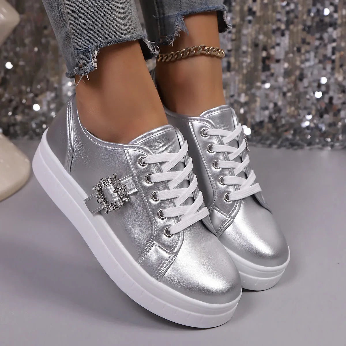 New soft bottom leather sports women's shoes in low-top style, PU upper, rubber sole, front lace-up, available in multiple colours including apricot
