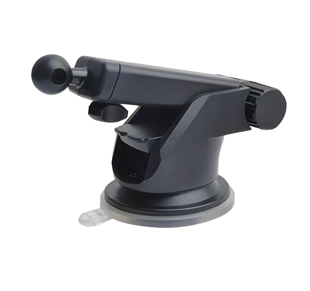 Universal telescopic car phone holder with adjustable long rod mounted on car dashboard