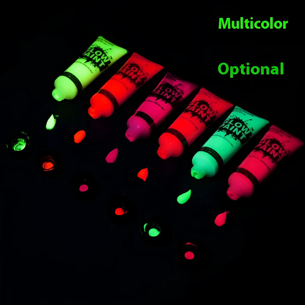 25ml squeeze tube of neon face and body paint in a bright colour like pink or green.
