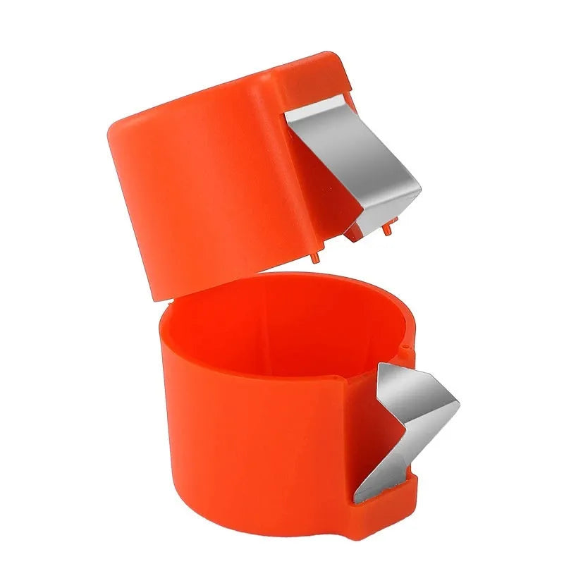 Egg shell opener and beater kitchen tool in pink, yellow or orange colours