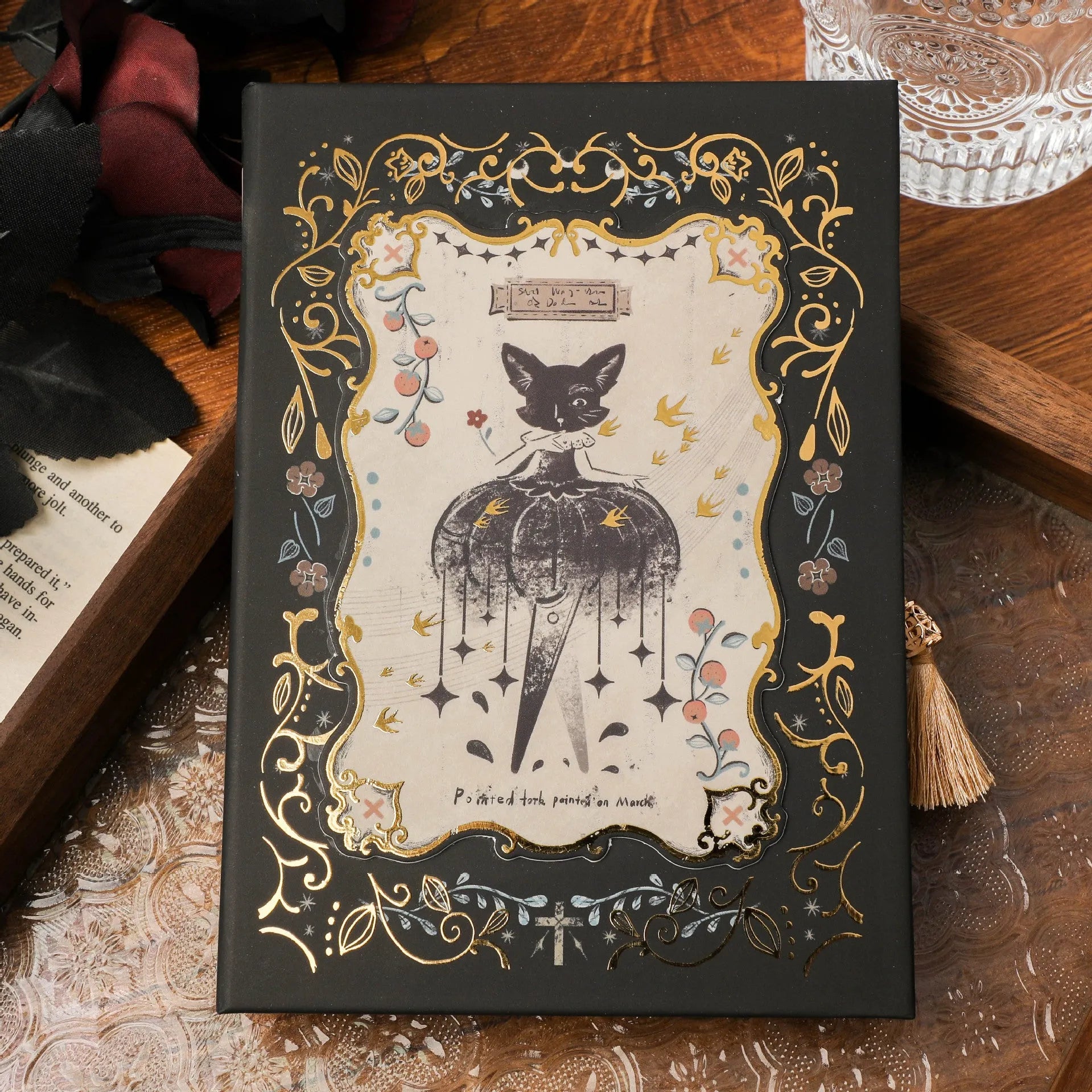 THALO retro art gothic style notebook in A5 size with animal and maze cover designs