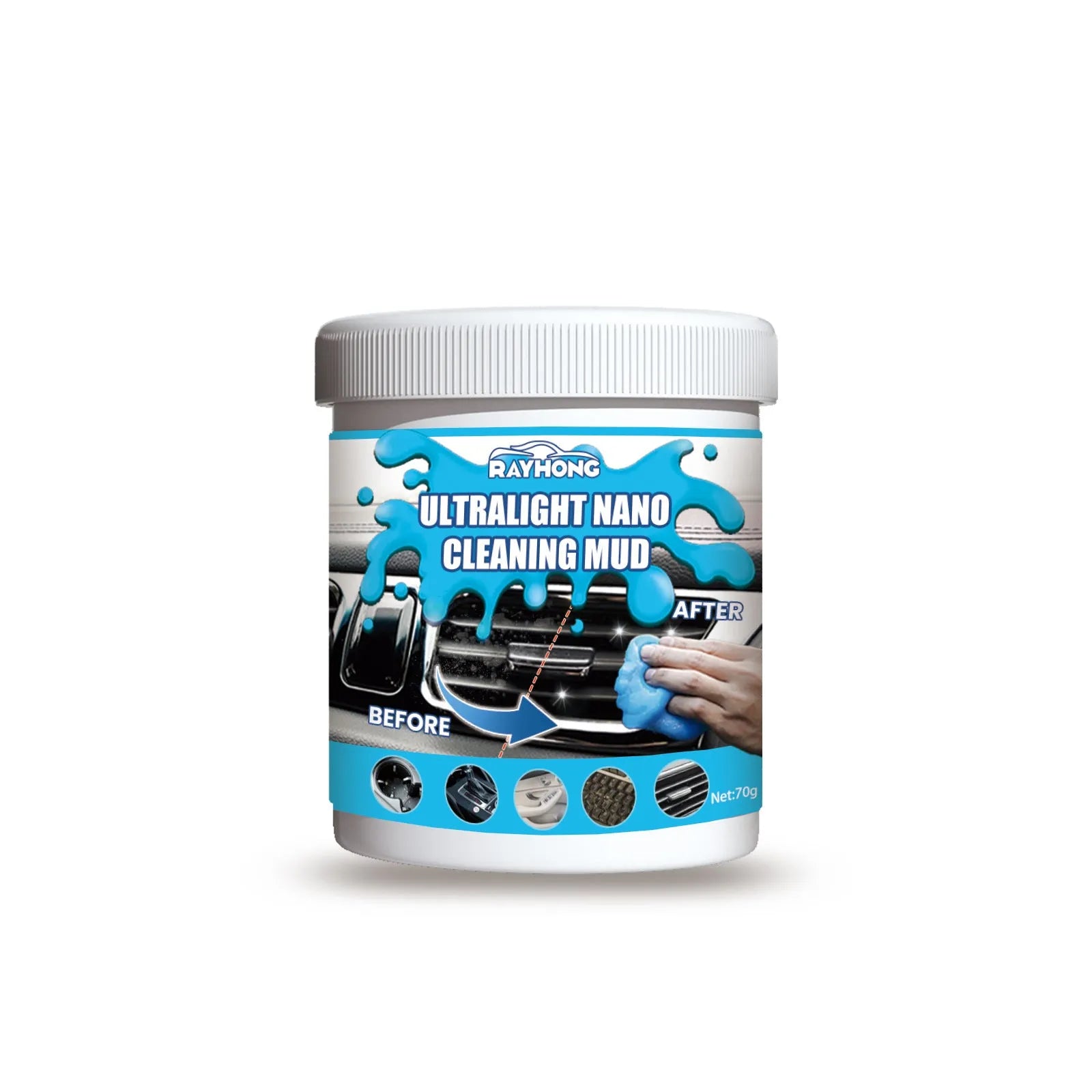 70g car interior cleaning gel for vents and dashboard gaps measuring 6.2x5.7cm