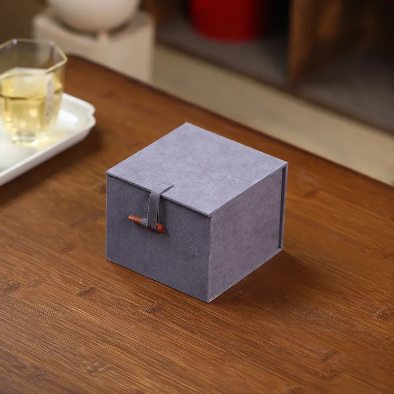 Gray flannel gift box with retro gilding craft finish, three sizes available, from Yixing
