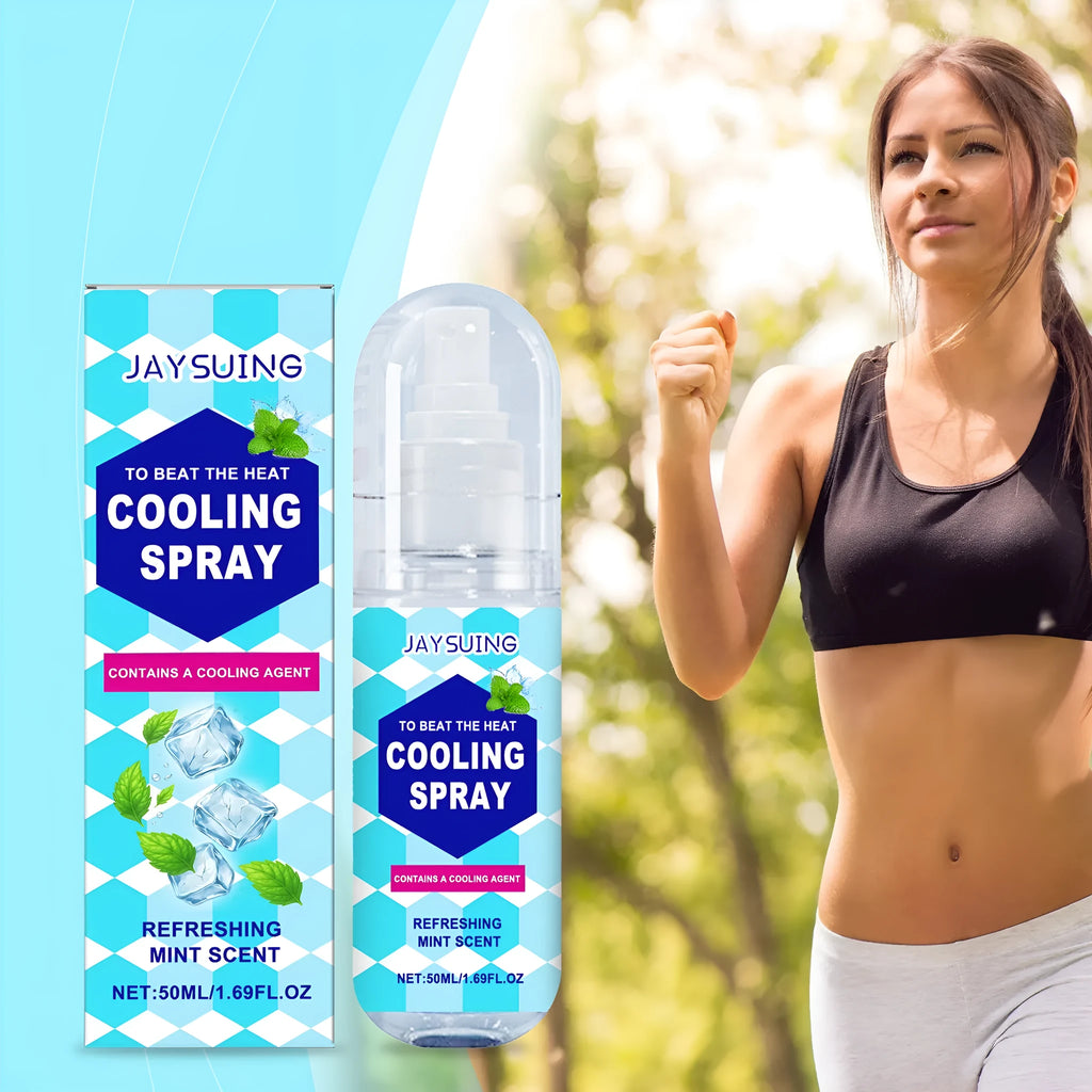 50ml portable cooling spray bottle with mint extract for summer heat relief