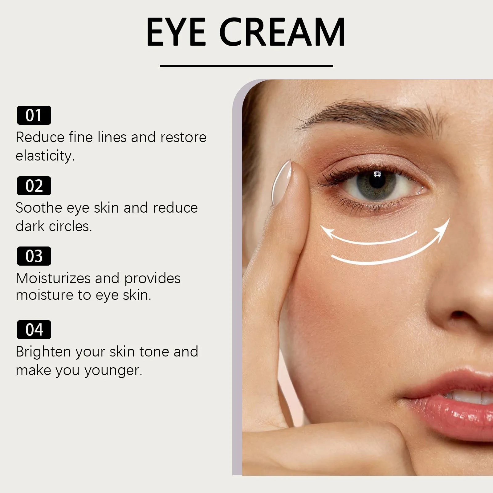 20g jar of collagen eye cream with hyaluronic acid for eye area hydration