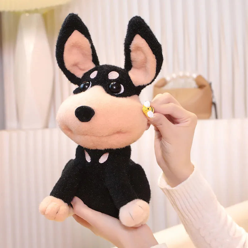 Electric puppy bee plush toy singing wagging tail 25cm USB rechargeable baby sensory development