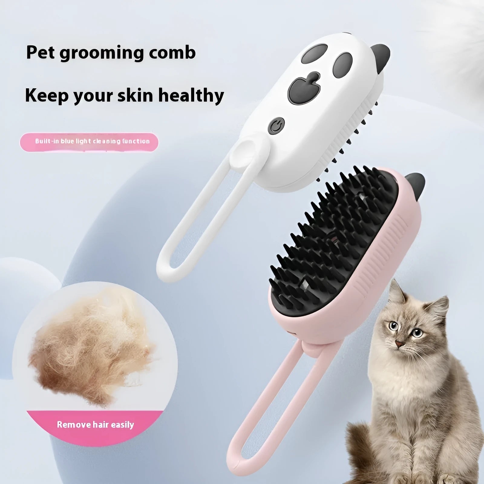 Avocado green pet grooming brush with detachable spray handle for coat conditioning