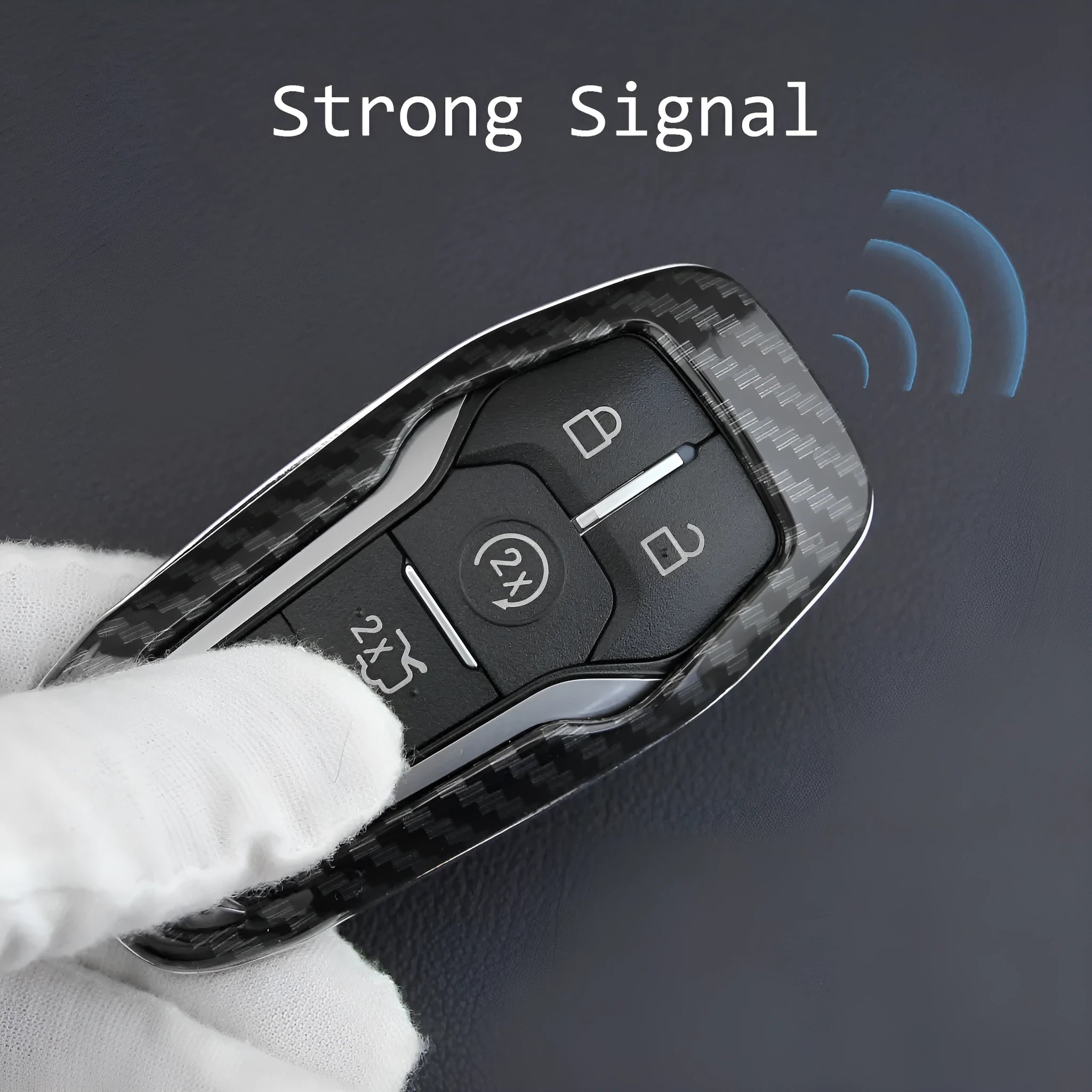 Black plastic protective shell for a car key fob with a buckle clip attachment.
