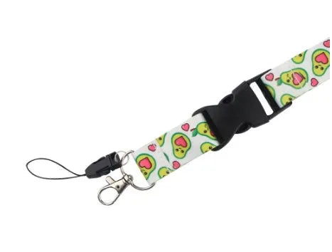 Fruit avocado cartoon design mobile phone lanyard with double-sided printing