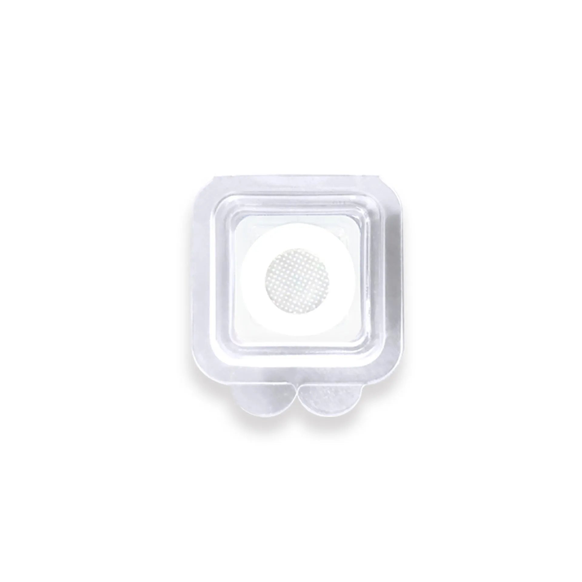 Transparent hyaluronic acid microcrystalline acne cover patches on skin.