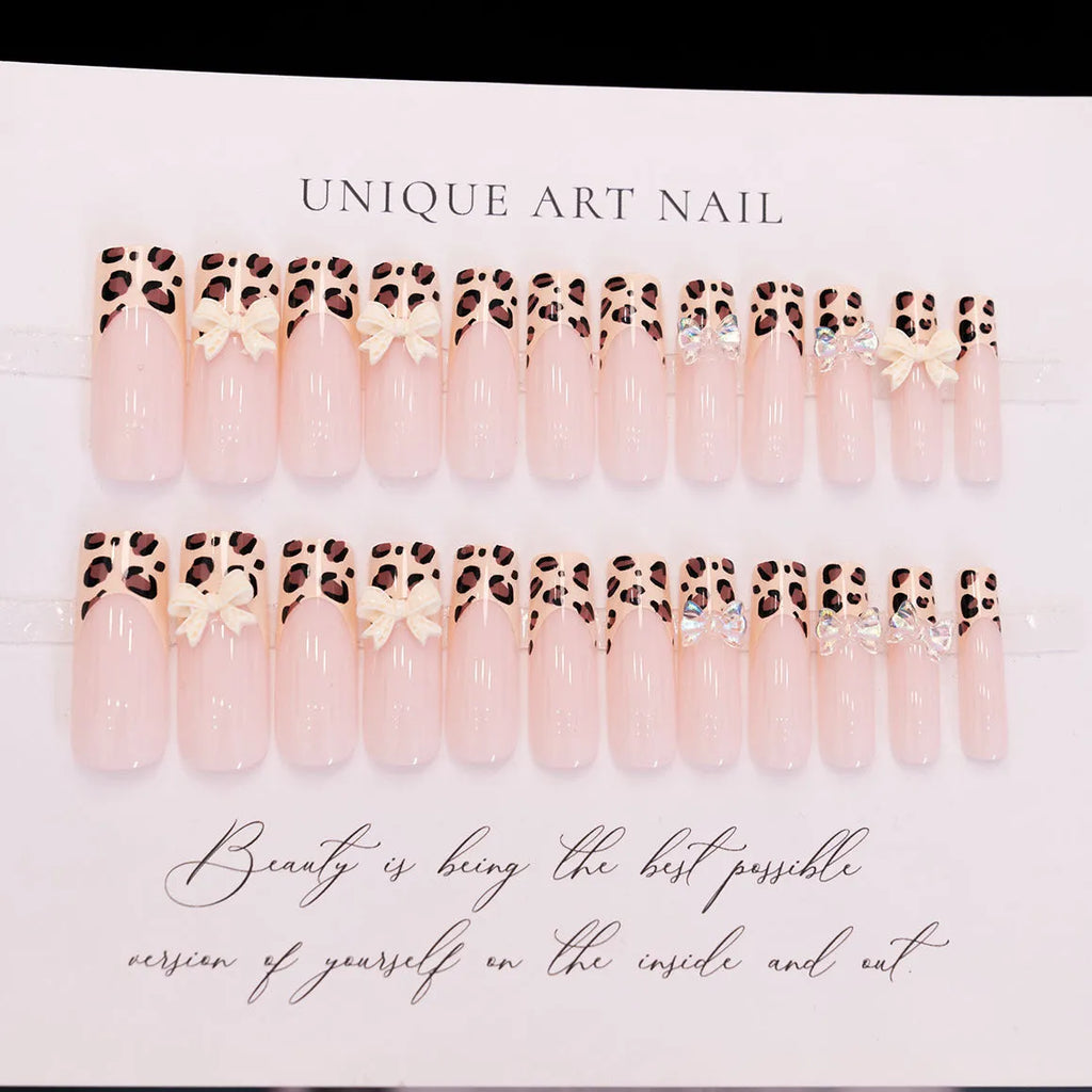 Leopard print butterfly nail art pieces for artificial nail decoration in WM296 colour