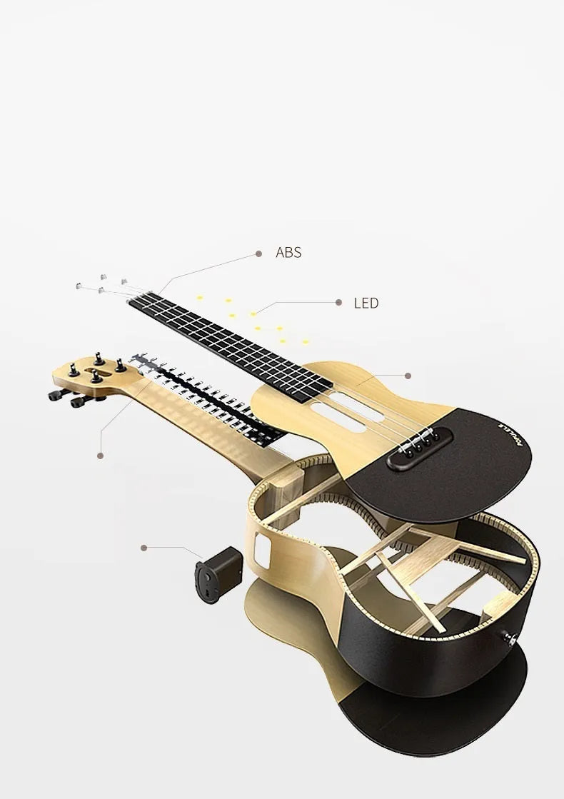 Populele Smart Ukulele U1 23-inch learning spruce small guitar with strings and fretboard
