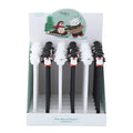Korean cartoon penguin silicone gel pen with 0.5mm black refill and peacock blue black colour