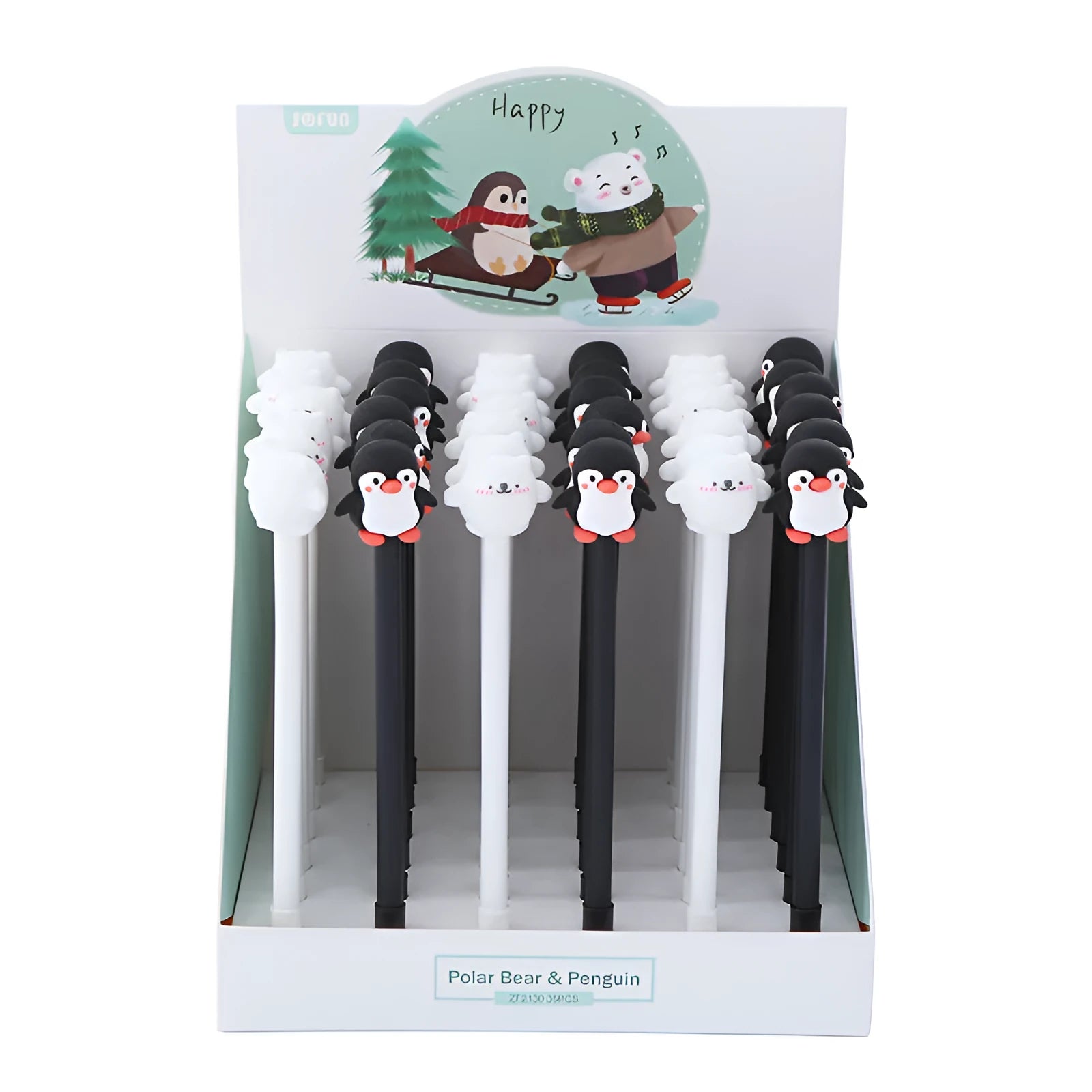 Korean cartoon penguin silicone gel pen with 0.5mm black refill and peacock blue black colour