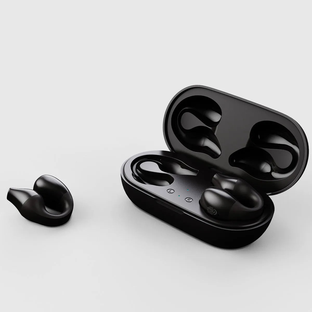 Mirror Digital noise cancelling waterproof Bluetooth headset in ear clip style, black colour