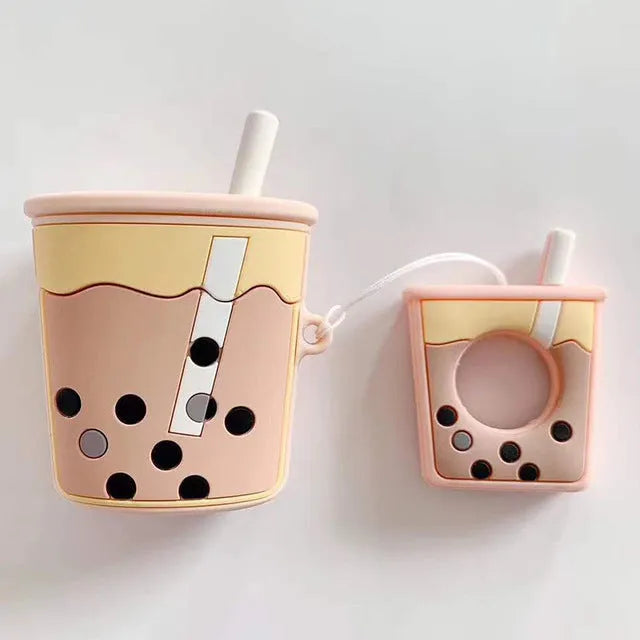 Pink, green, orange and purple silicone protective covers for Apple AirPods second generation wireless headset cases.