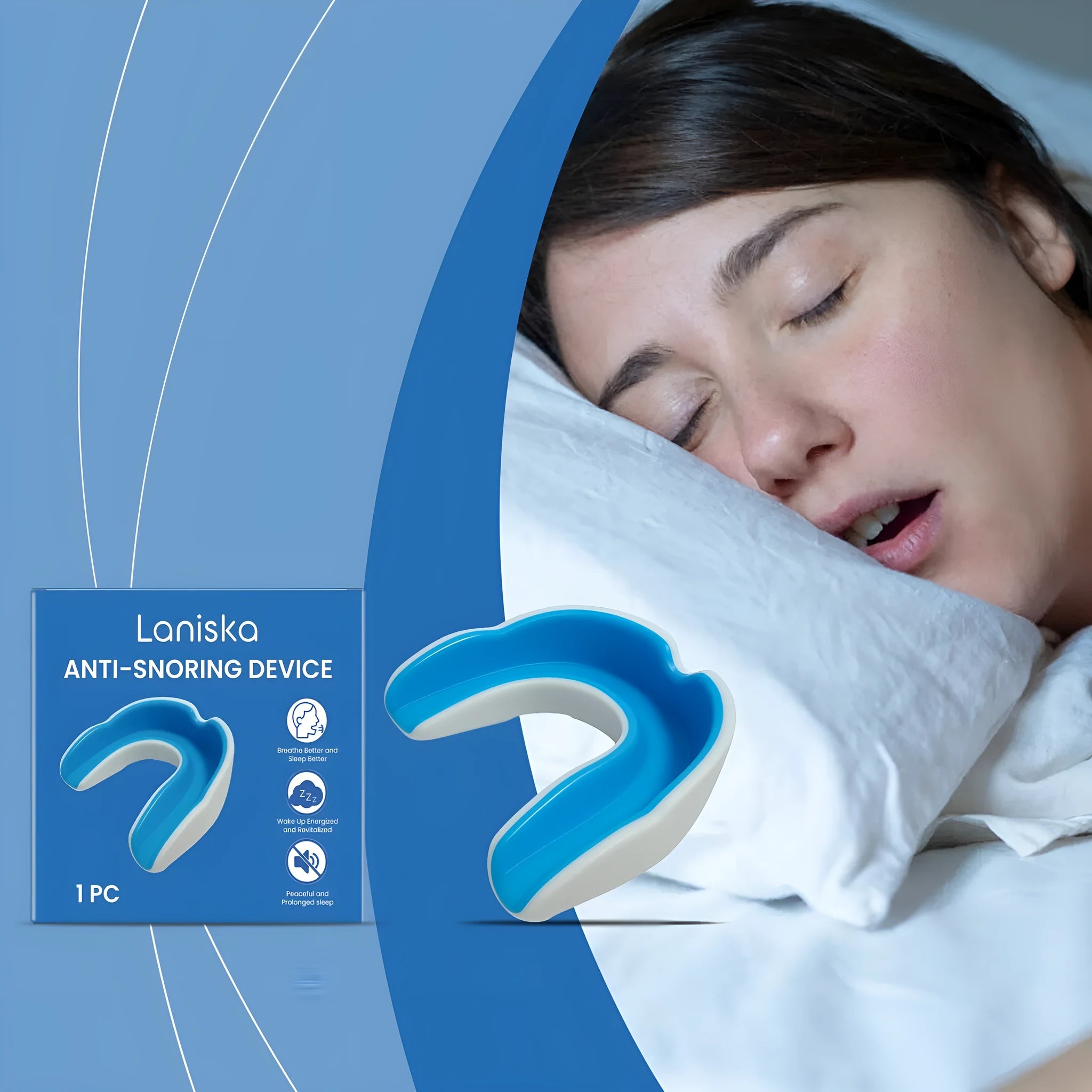 Single piece snoring stopper device for anti-snoring gentle nighttime care