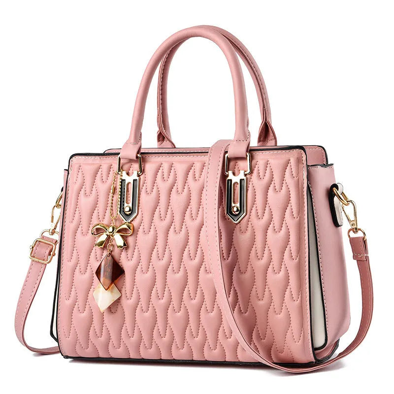 Women's large-capacity polyester messenger bag in street trend style with multiple pocket design