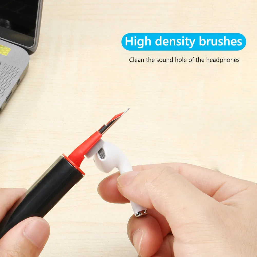 Bluetooth earphone cleaning kit with multiple heads for AirPods Pro and computer keyboards