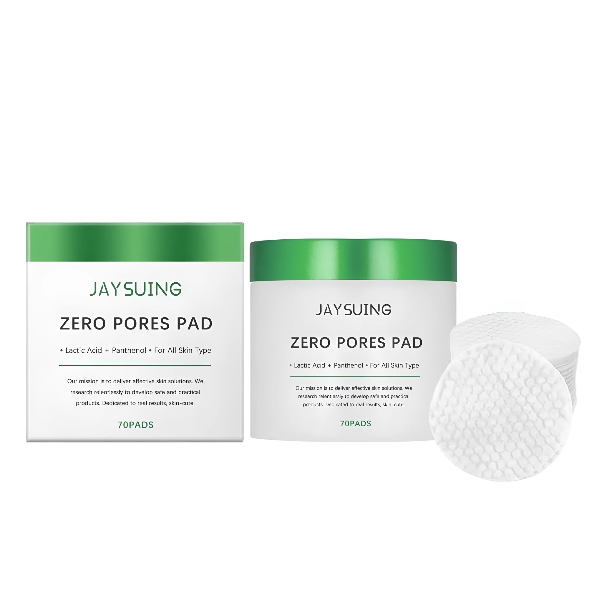 Open packet showing stack of 70 round, pre-moistened facial cleansing and treatment pads.