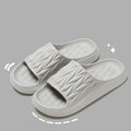 Leaf texture design EVA slippers for men and women in various colours on a non-slip sole.