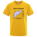 Cotton T-shirt with Hippotenuse Opposite Adjacent trigonometry formula print in multiple colour options