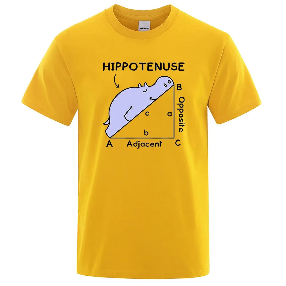 Cotton T-shirt with Hippotenuse Opposite Adjacent trigonometry formula print in multiple colour options