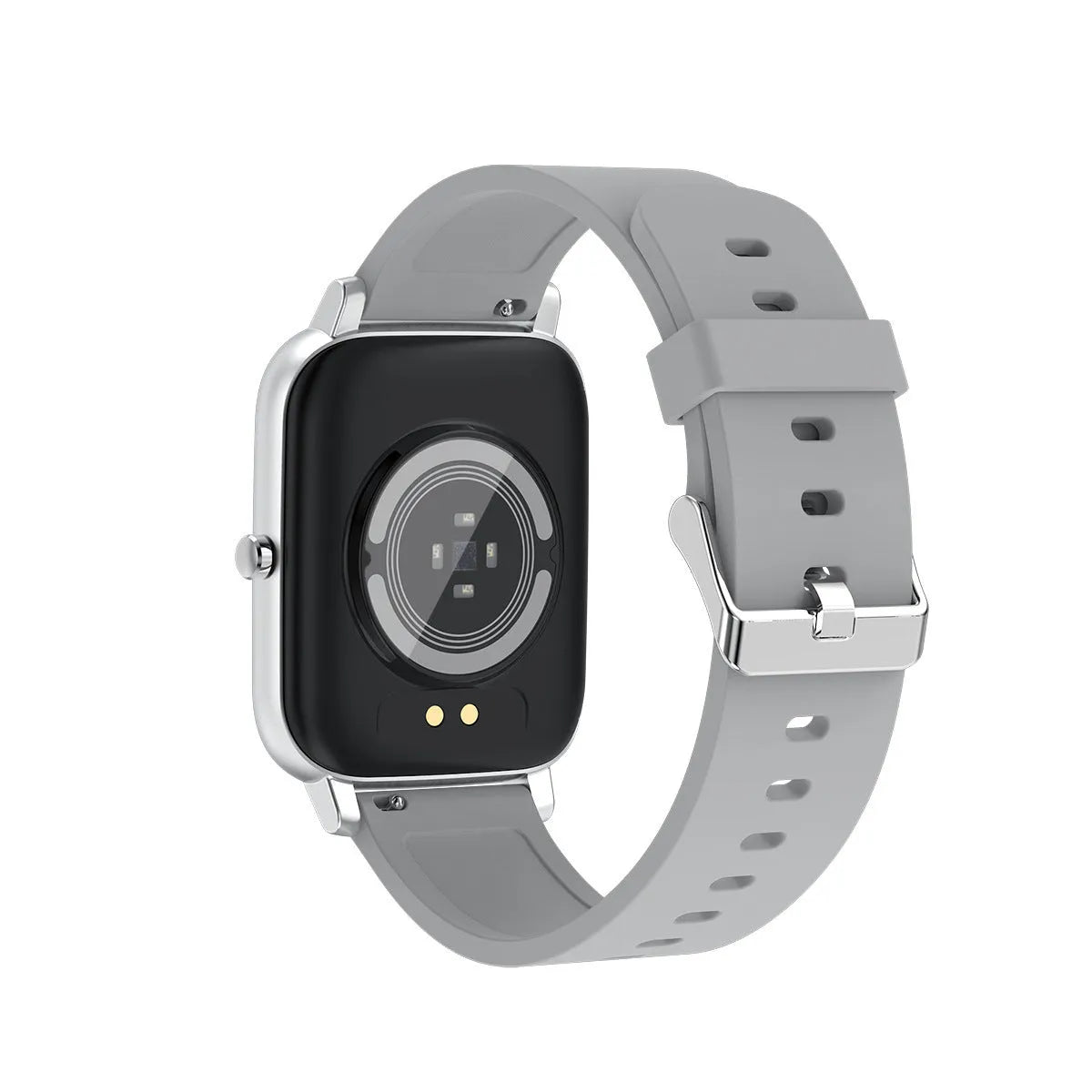 H80 sports smartwatch with black silicone strap showing ECG and blood oxygen monitoring on screen.