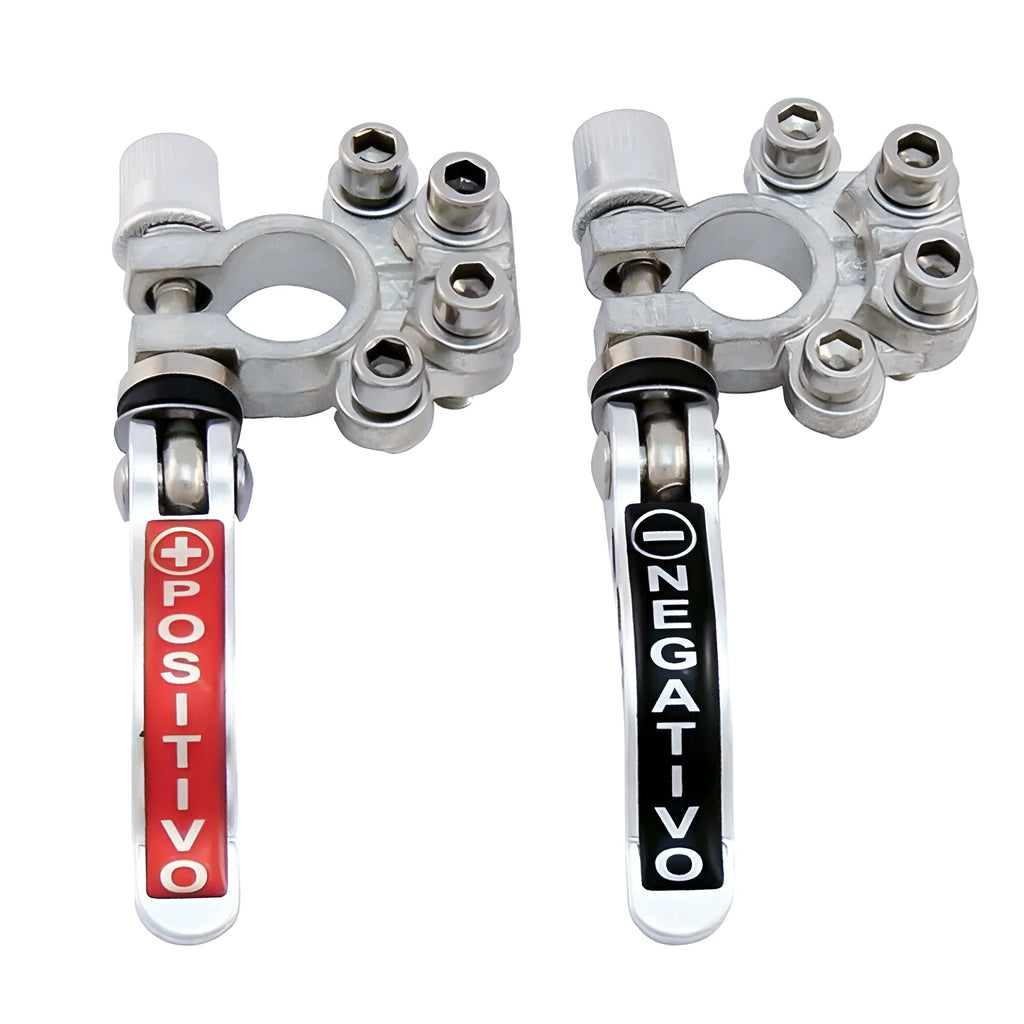 Brass pile head battery quick release clamp pair pure copper tin plated positive 17.5mm negative 15.9mm