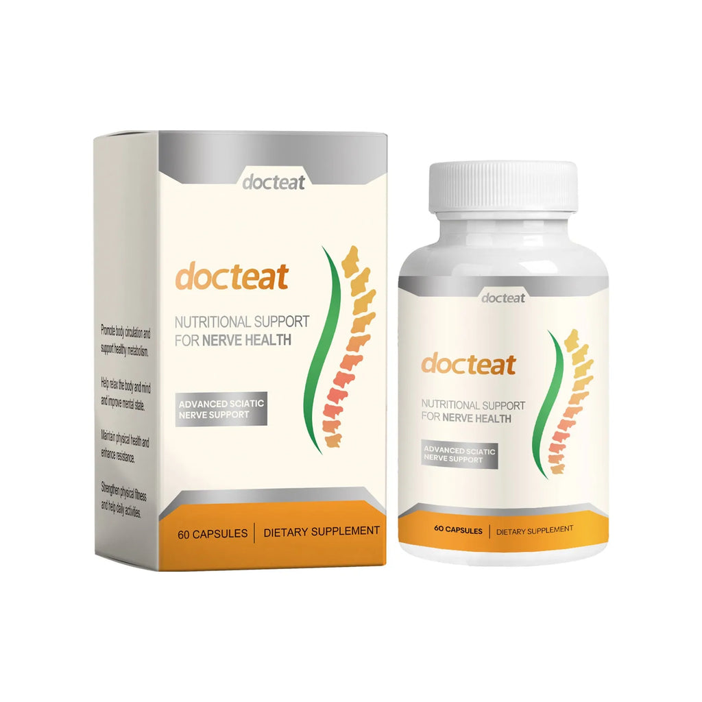 DOCTEAT body care adhesive wrap bottle with 60 capsules for skin joint and muscle massage comfort.