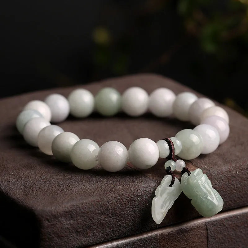 Natural jade geometric hanging bracelet with adjustable cord in six colour options