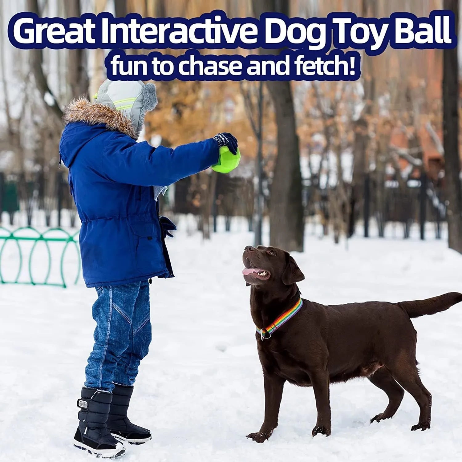 Green natural rubber dog chew toy with squeaker for large breed aggressive chewers.