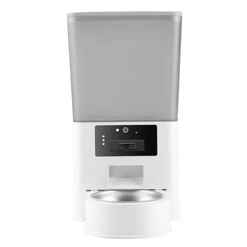 5 litre stainless steel bowl intelligent pet feeder with remote Wi‑Fi, video, and voice call functions