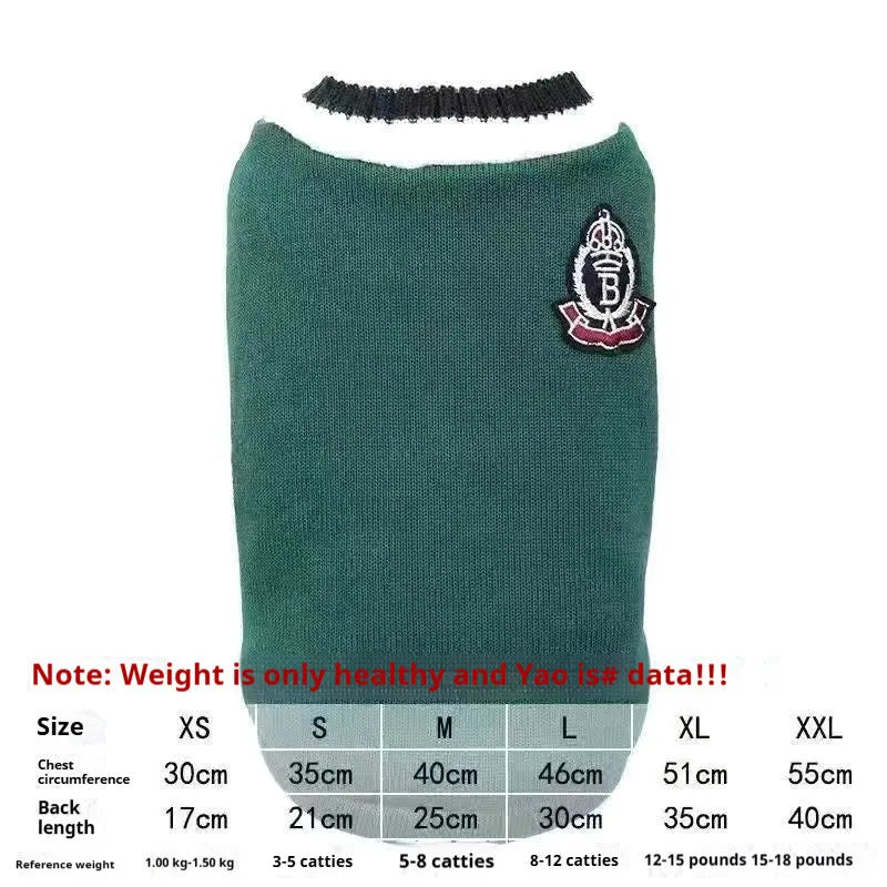 Silver college style winter coat for British Shorthair cat shown in blue duck colour option