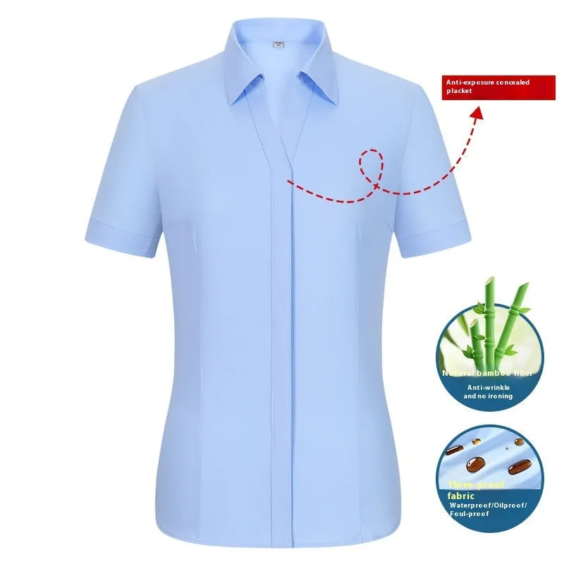 Men's waterproof bamboo fibre business shirt with square collar in slim fit design