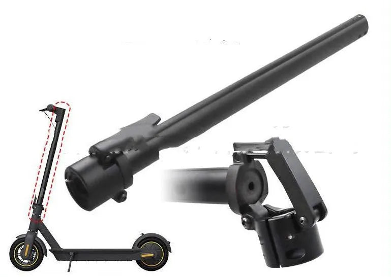 Black metal folding upright pole for Nanbo No. 9 electric scooter.