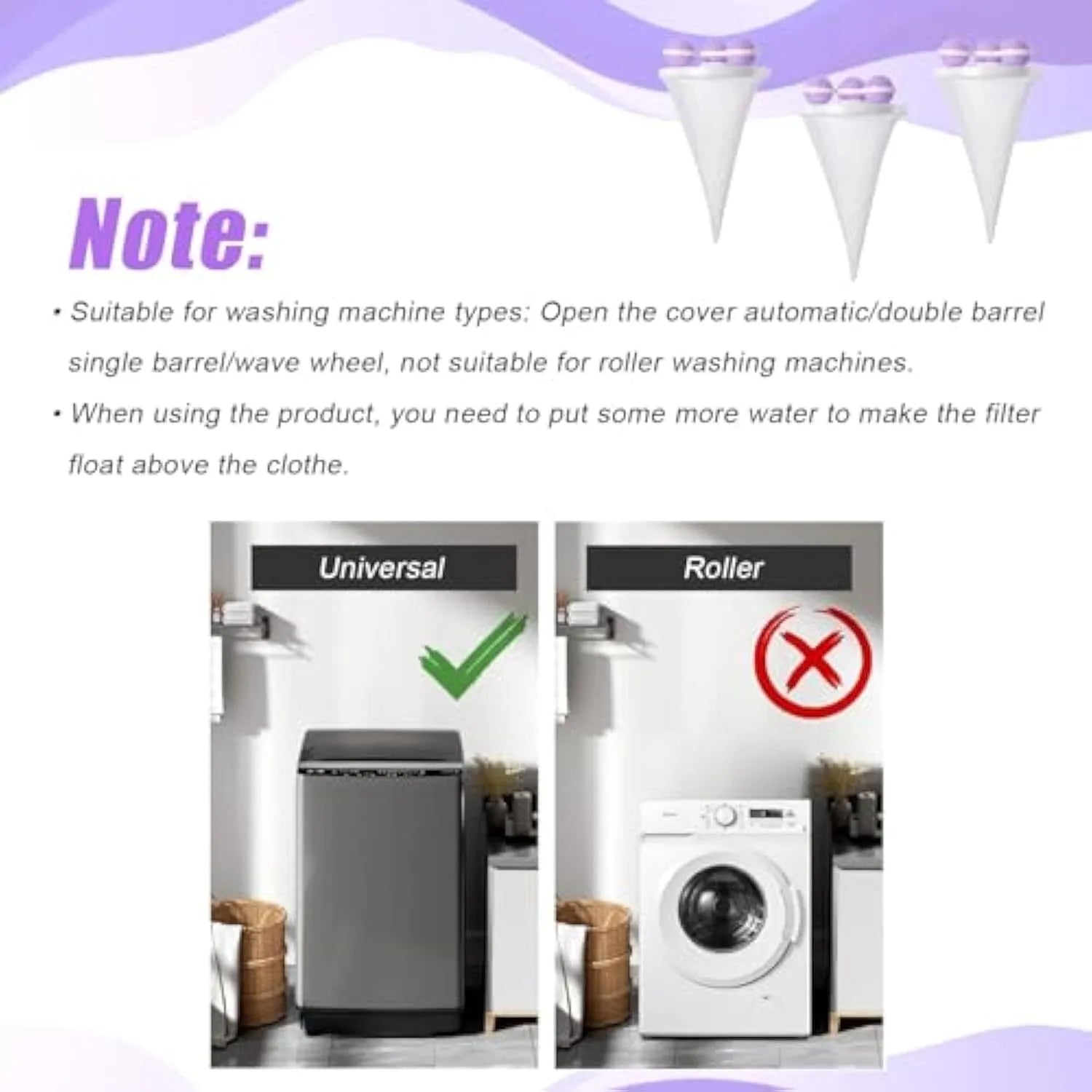 Three pink reusable mesh washing machine filter bags for catching pet hair and lint.