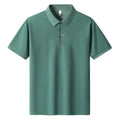 Men's loose casual cotton t-shirt in sky blue with a letter pattern on the front.