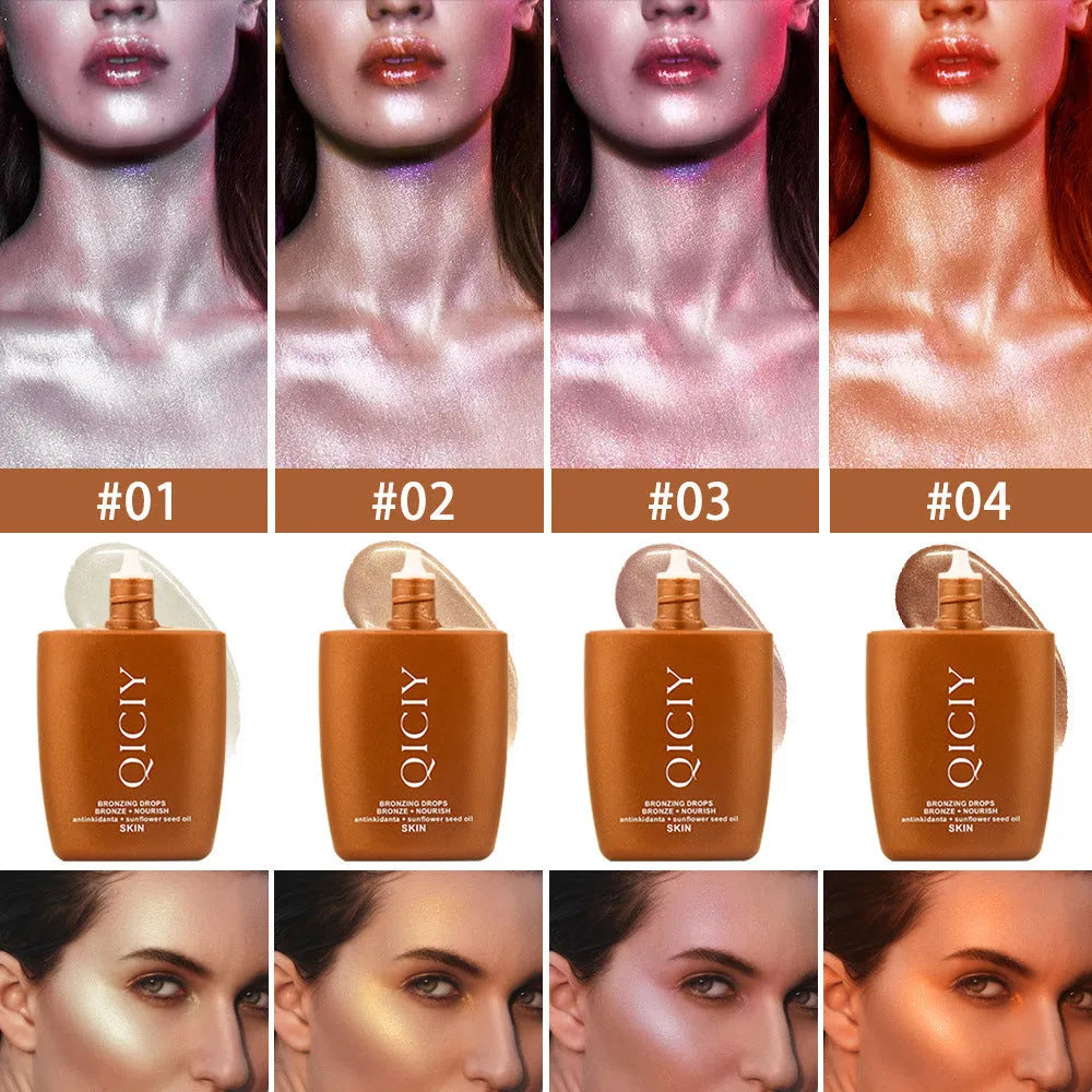 30ml face and body brightening contour liquid tube with four shade options for natural three-dimensional highlighting