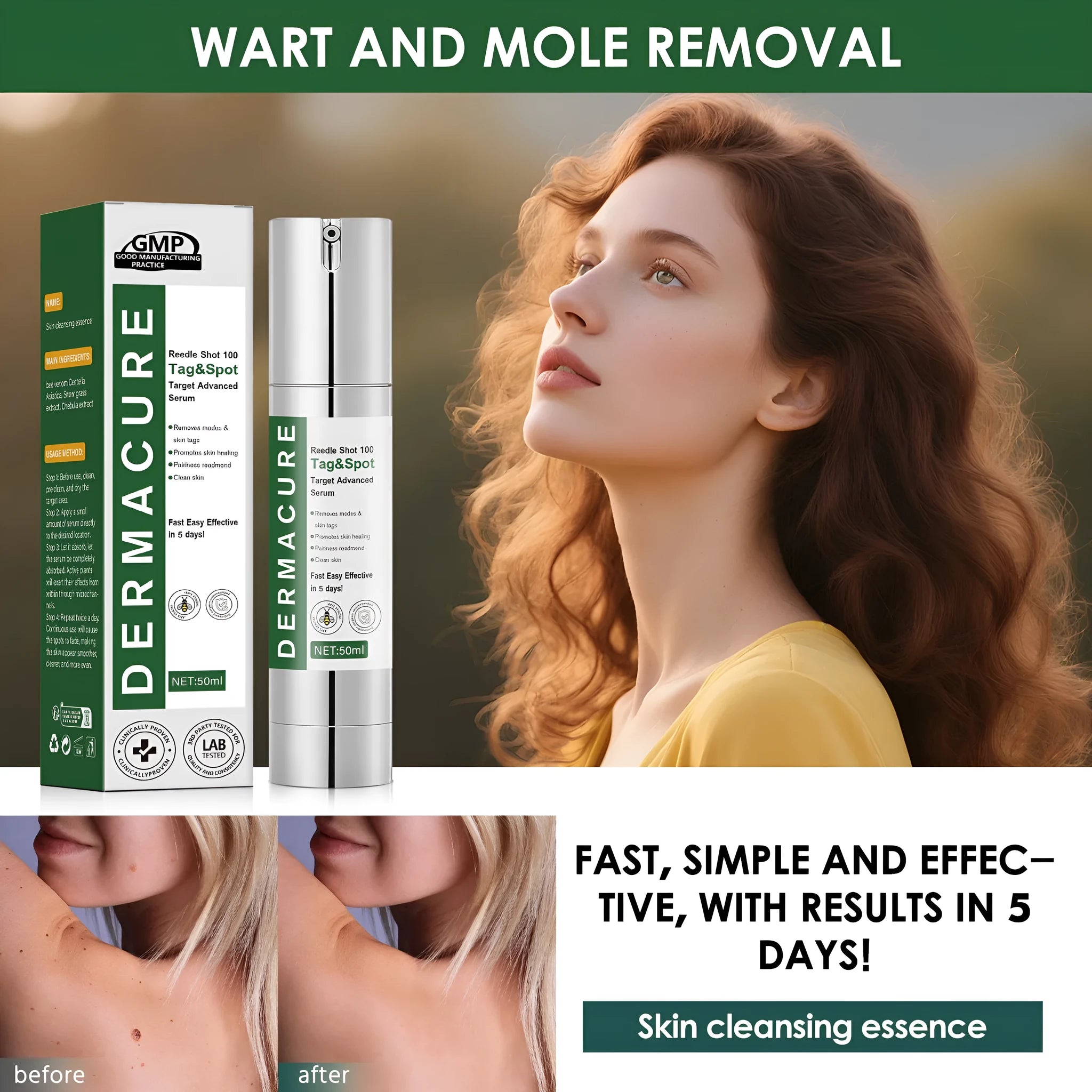 50ml gentle cleaning non-standard skin care solution bottle for facial treatment
