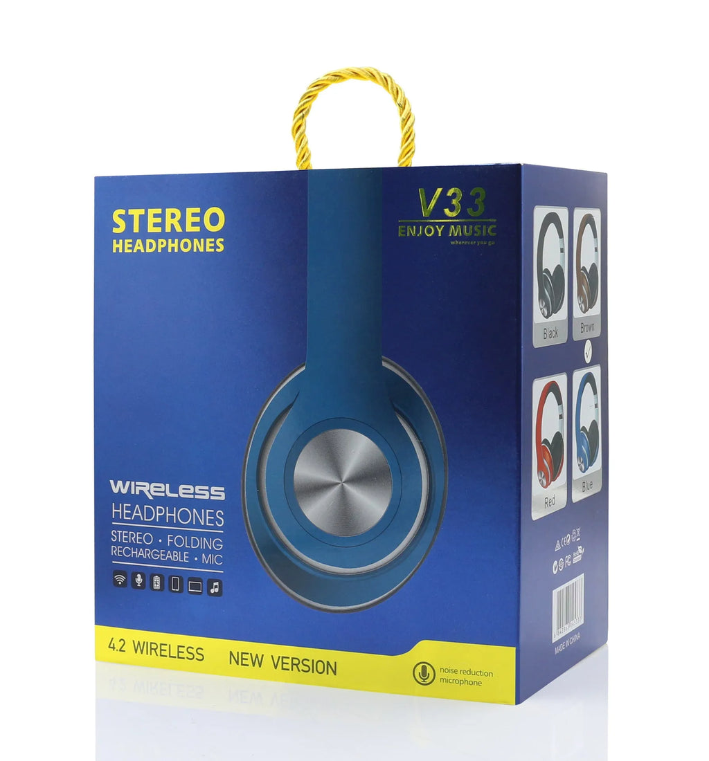 Private Mode 5.0 folding wireless stereo headphones with Bluetooth 5.0 in black, 200mAh battery, head-mounted