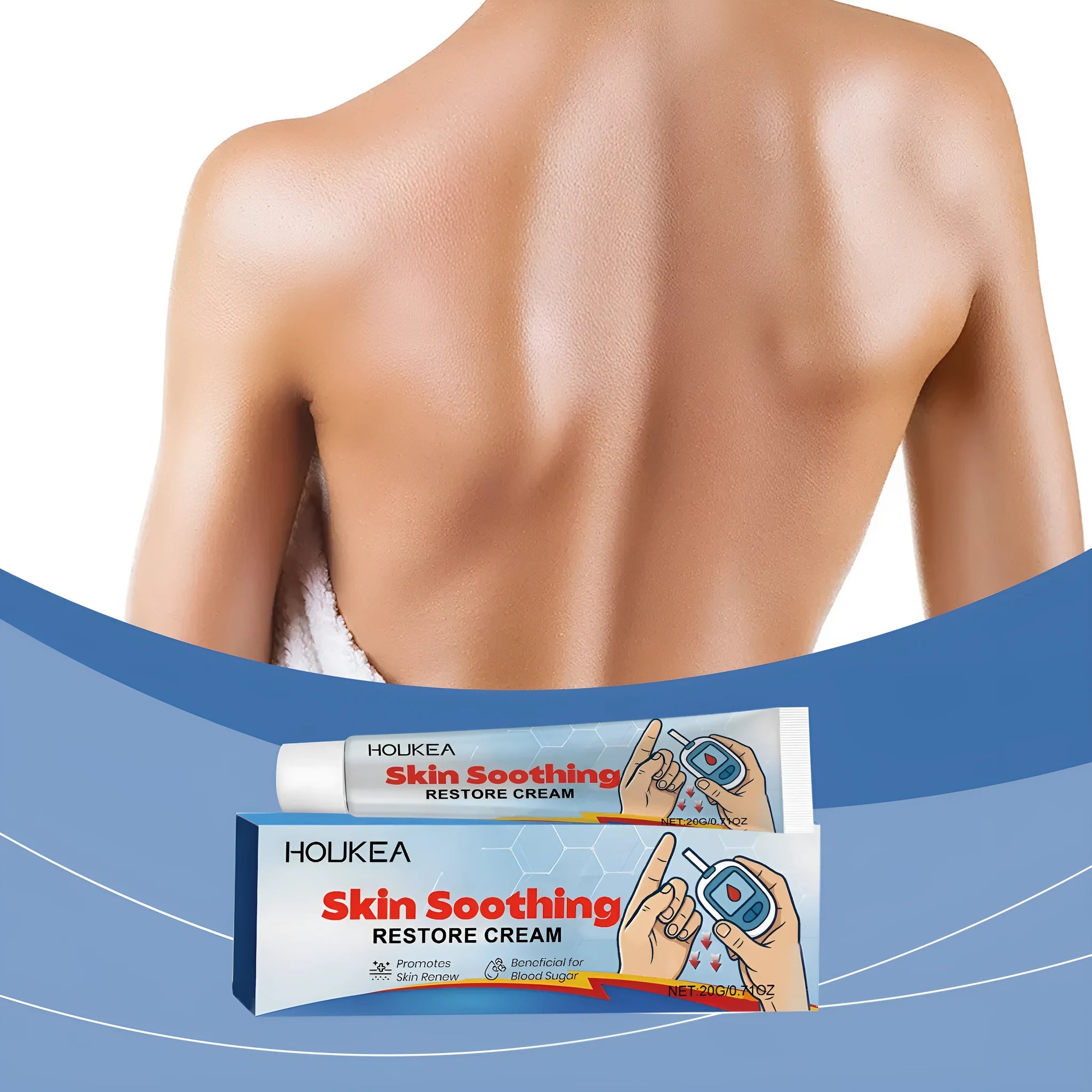 20g tube of body and neck cream with botanical extracts including tea tree oil and mint leaf