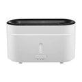 White resin flame lamp humidifier with two fog outlets and 300ml capacity, USB powered
