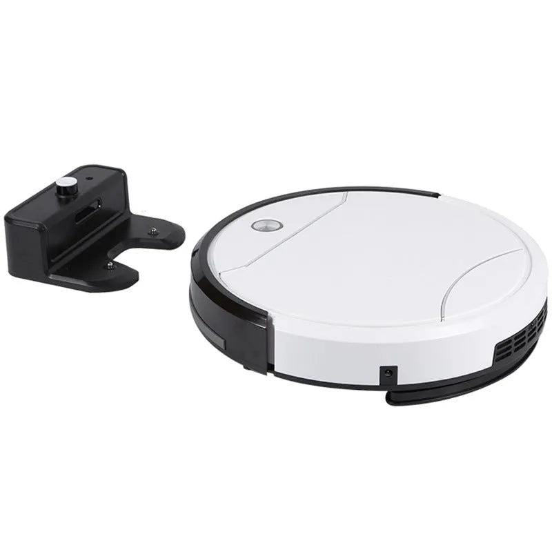 Jieshi D502 automatic recharge sweeping robot in white and black with remote control, 300ml capacity