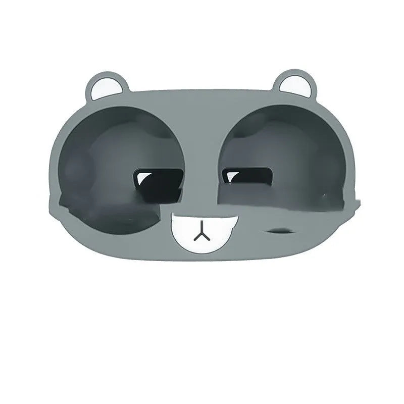 Flexible silicone car cup holder insert in grey, tan, and pink colour options.
