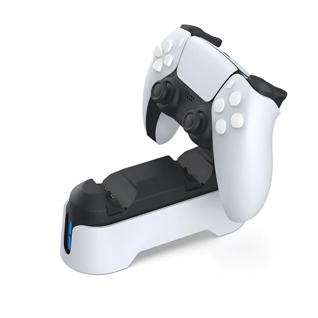 PS5 dual-seat gamepad charger with display light in Gray ABS material